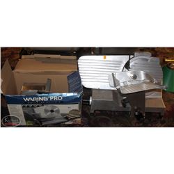 CHESHER MEAT SLICER & BOXES OF MISC. PARTS