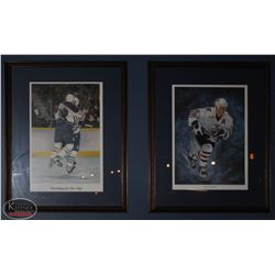 2 WALL MOUNTED OILERS MEMORABILIA PRINTS INCL.