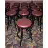 Image 1 : LOT OF 13 PADDED BURGUNDY BAR STOOL