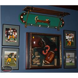 LOT OF 4 EDMONTON ESKIMOS PHOTOS & 1 NFL SHADOW