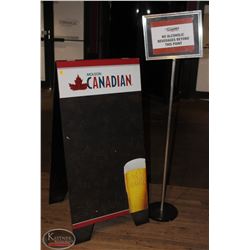 MOLSON CANADIAN SANDWICH BOARD & METAL