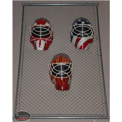 LOT OF 3 LARGE GOALIE MASKS
