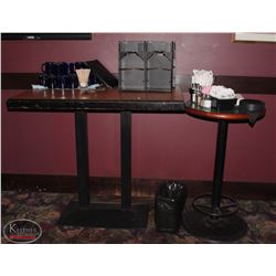 LOT OF 2 TABLES & RESTAURANT SUPPLIES
