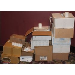 LOT OF 13 BOXES OF ASSORTED SIZE PAPER ROLLS