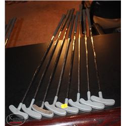 LOT 8 SILVER PUTTERS, ASSORTED SIZES.