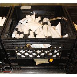 HALF FULL CRATE OF SILVERWARE WARPED IN NAPKINS