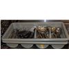Image 1 : 2 UTENSILS BUS TRAYS, ONE FULL OF ASSORTED