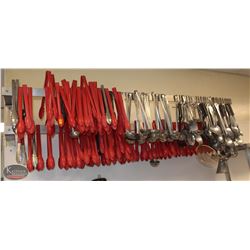 CONTENTS OF WALL RACK INCL. KITCHEN UTENSILS