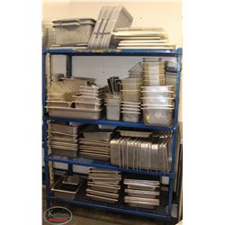 CONTENTS OF STORAGE RACK INCL. ASSORTED STAINLESS