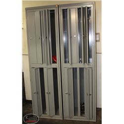 2 BANKS OF UNIFORMS LOCKER