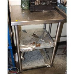 STAINLESS STEEL WORK TABLE W/ 2 UNDER SHELFS.