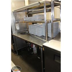 STAINLESS STEEL SINK & TABLE WITH OVER SHELF,