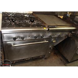 QUEST COMBO 24" GRIDDLE, 4 BUNER, 1 OVEN