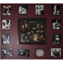 LOT OF BOXING MEMORABILIA INCL. 12 FRAMED PHOTOS &
