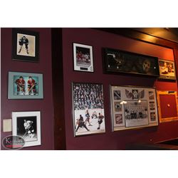 LOT OF HOCKEY MEMORABILIA INCLUDING 7 FRAMED