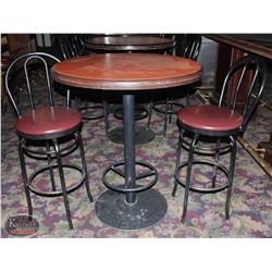 36" ROUND BAR HIGHT TABLE W/FOOTRAIL & 2 SWIVEL