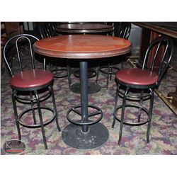 36" ROUND BAR HIGHT TABLE W/FOOTRAIL & 2 SWIVEL