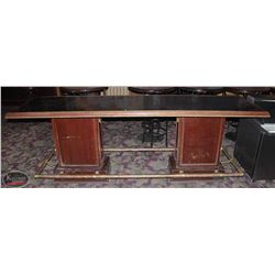 10' DOUBLE PEDESTAL WOOD TABLE W/ FOOTRAIL