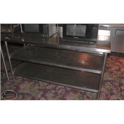 STAINLESS STEEL WORK TABLE WITH 2 UNDERSHELVES