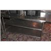 Image 1 : STAINLESS STEEL WORK TABLE WITH 2 UNDERSHELVES