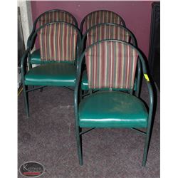 LOT OF 5 GREEN METAL CHAIRS