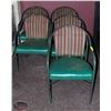 Image 1 : LOT OF 5 GREEN METAL CHAIRS