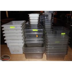 PLASTIC INSERTS ASSORTED SIZES & WHITE TOTES.