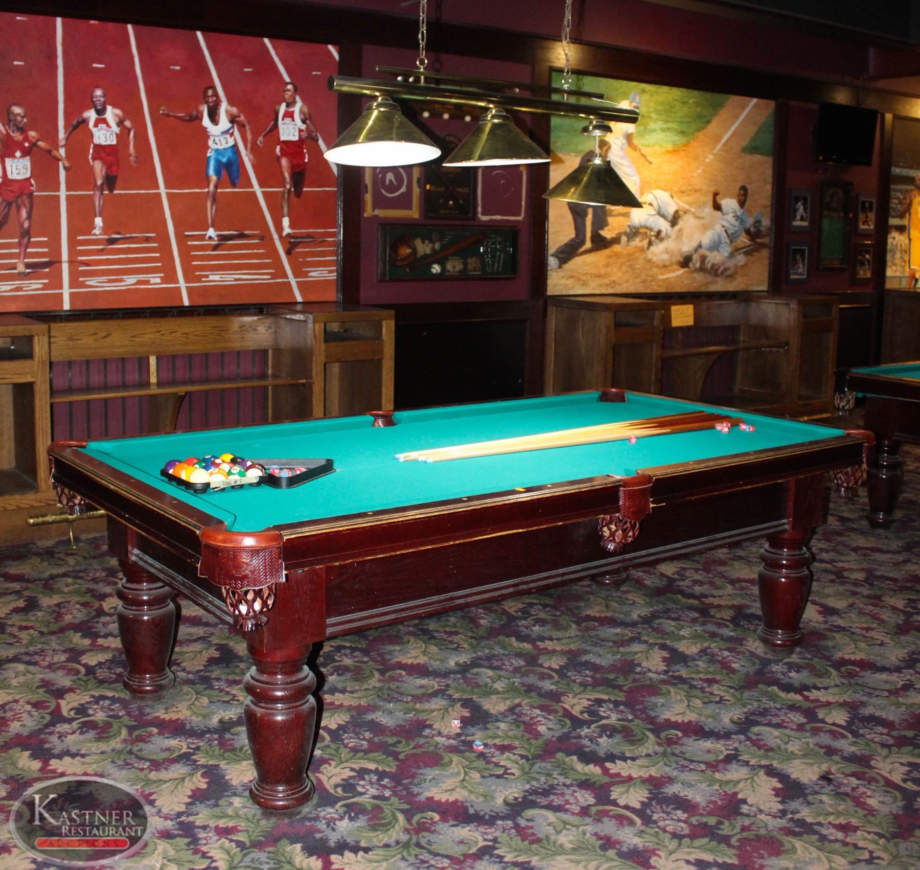 4 X 8 DUFFERIN SLATE POOL TABLE W/ LEATHER POCKETS