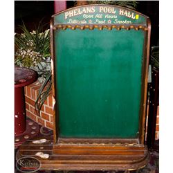 PHELANS POOL HALL POOL CUE RACK, HOLDS 10 CUES
