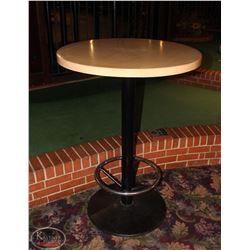30" LIGHT OAK ROUND BAR HEIGHT TABLE
