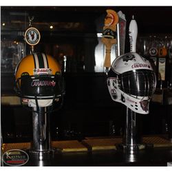 MOLSON CANADIAN OILERS GOALIE HELMET BEER TOWER