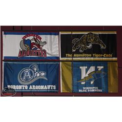 LOT OF 4 CFL EASTERN CONFERENCE BANNERS