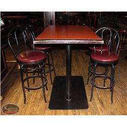 RECTANGULAR DOUBLE PED BAR HEIGHT TABLE W/