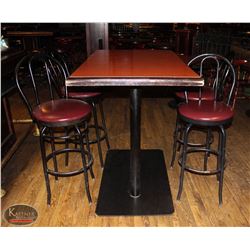 RECTANGULAR DOUBLE PED BAR HEIGHT TABLE W/
