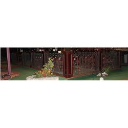 METAL HANDRAIL & WOOD POST AROUND CENTER BAR.