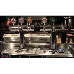 LOT OF TWO 3 TAP BEER TOWERS W/ INTEGRATED GLASS