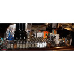 LOT OF SALT & PEPPER SHAKER, PLATES, BAR ITEMS &