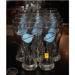 LOT OF 14 BELGIUM MOON BEER GLASSES