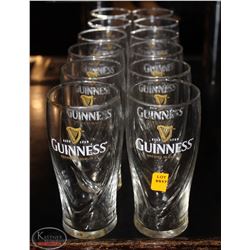 LOT OF 12 GUINNESS BEER GLASSES