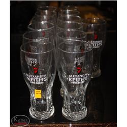 LOT OF 13  ALEXANDER KEITH'S BEER GLASSES