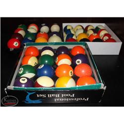 3 SETS OF POOL BALLS