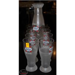 LOT OF 13 KRONENBOURG 1664 FROSTED BEER GLASSES