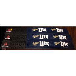 LOT OF 12 SMALL BAR SPILL MATS INCL. BACARDI &