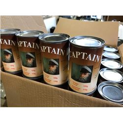 CASE OF 50 CAPTAIN MACKEREL CANNED FISH.