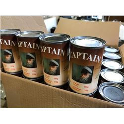 CASE OF 50 CAPTAIN MACKEREL CANNED FISH.