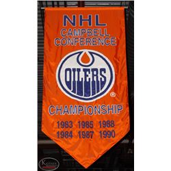 EDMONTON OILERS CAMPBELL CONFERENCE ORANGE BANNER