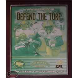 EDMONTON ESKIMOS " DEFEND THE TURF" BANNER