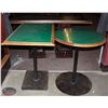 Image 1 : DOUBLE PEDESTAL WOOD BAR TABLE & 1 ROUND WOOD