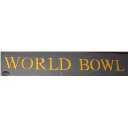 GOLD PAINTED WOODEN LETTERS "WORLD BOWL"