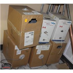 6 BOXES OF ASSORTED CABLES INCL. COMMUNICATIONS
